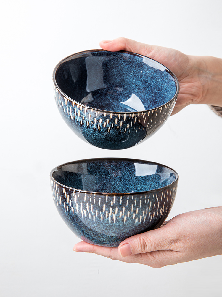 Dim Sum Basket - Hand-painted kiln glazed ceramic bowl 5-inch