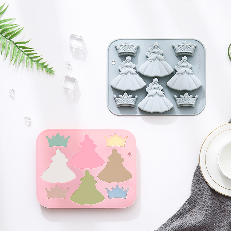 8-hole 3d Princess Dress Crown - Bunny Cake Mold 评论和价格