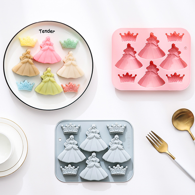 8-hole 3d Princess Dress Crown - Bunny Cake Mold 评论和价格