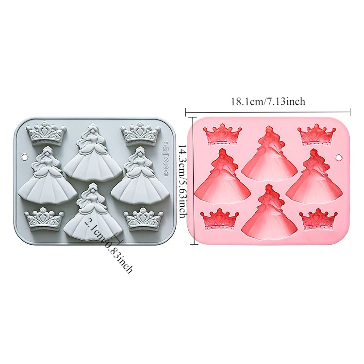 8-hole 3d Princess Dress Crown - Bunny Cake Mold 评论和价格