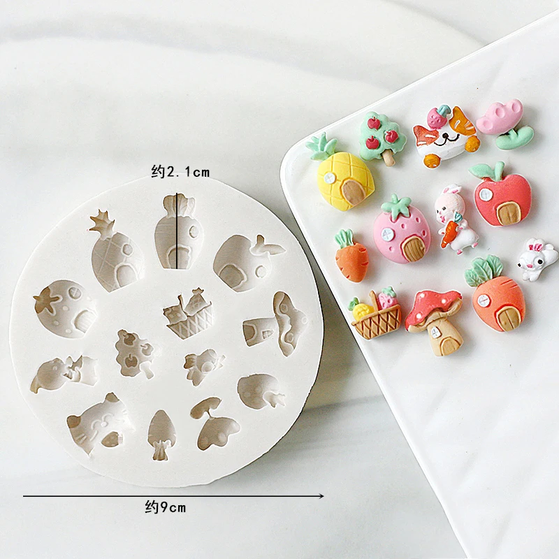 Cute Bunny Bear Carrot House S - Donut Mold Silicone 评论和价格