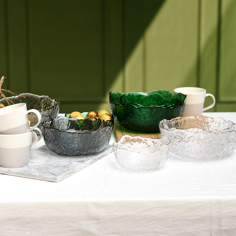 Large Glass Salad Bowl with Go - Dim Sum Basket 评论和价格
