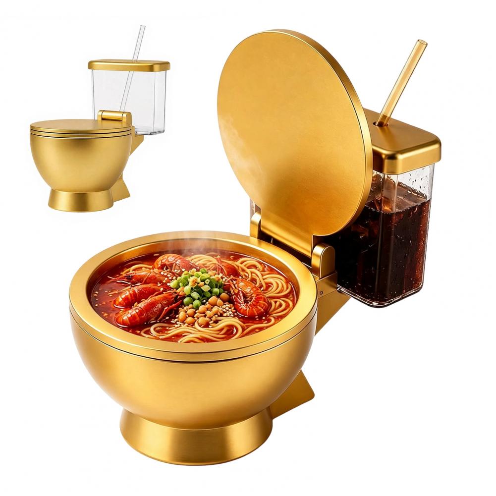 Toilet Shaped Ramen Bowl Set,  - Dim Sum Basket 评论和价格