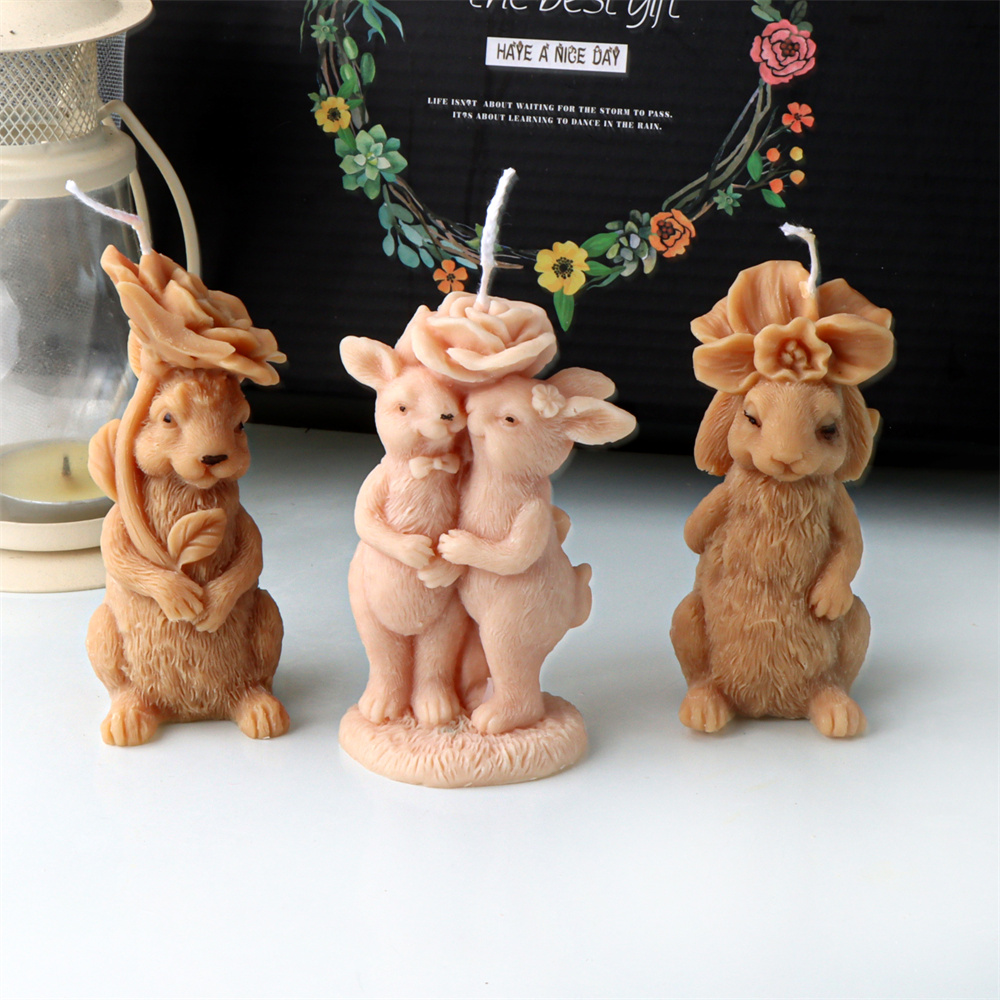 3D Flower Rabbit Candle Silico - Bunny Cake Mold 评论和价格