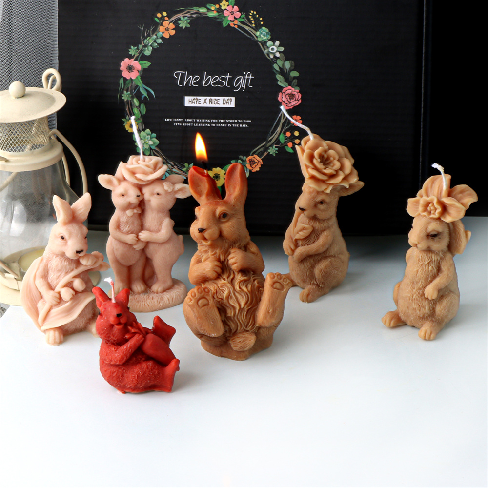 3D Flower Rabbit Candle Silico - Bunny Cake Mold 评论和价格