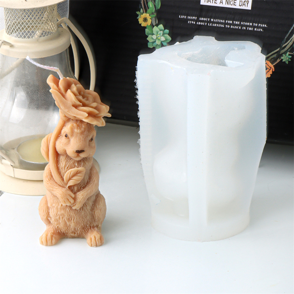 3D Flower Rabbit Candle Silico - Bunny Cake Mold 评论和价格